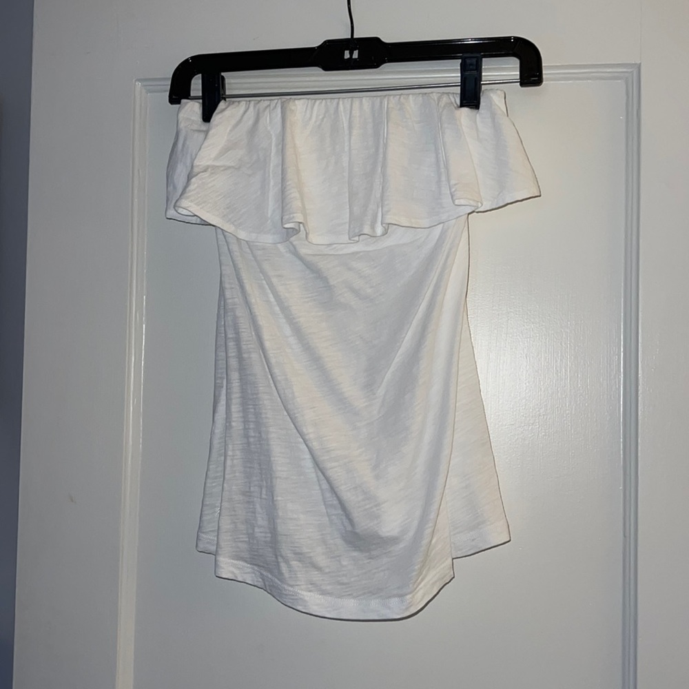 White strapless top